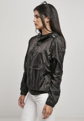 Black short hooded jacket for women