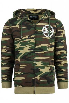 Hoodie met rits Allied Star-Punisher camo