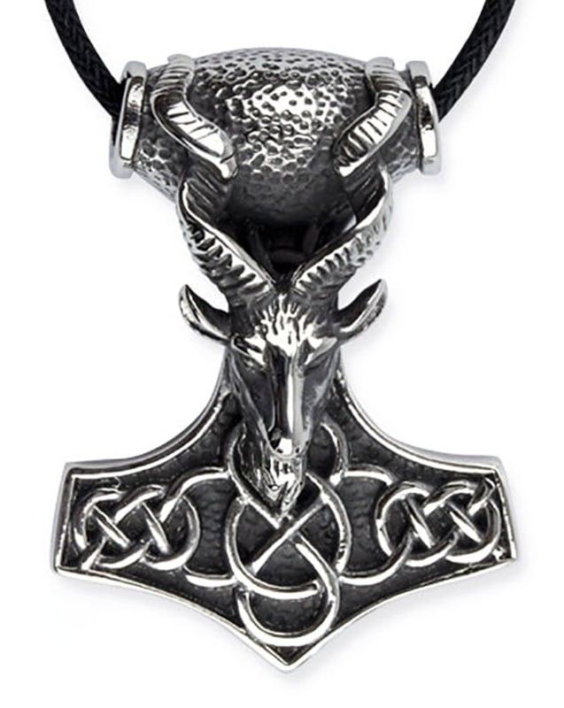 Thor's hammer with goatee necklace