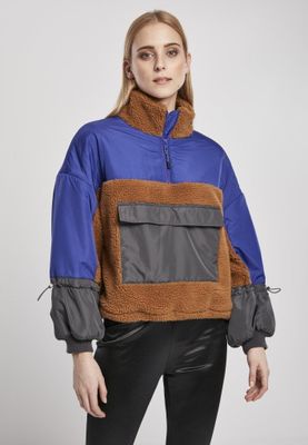 Three-tone teddy jacket for women