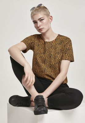 Leopard patterned short t-shirt ladies