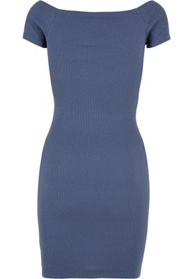 Ladies Off Shoulder Rib Dress