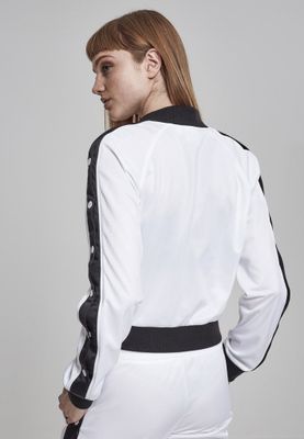 Jacket with push buttons on the arms of the lady
