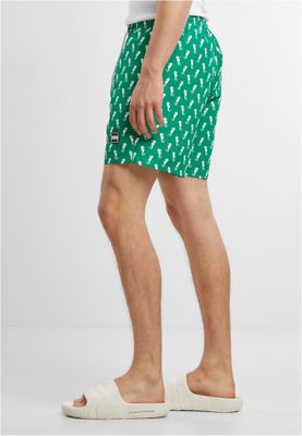 Pattern Swim Shorts Bright Green Seahorse