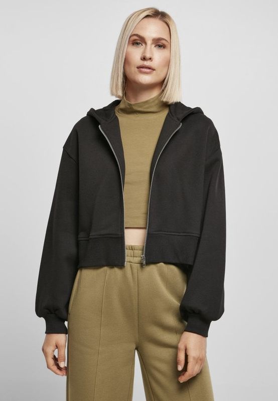 Ladies Short Oversized Zip Jacket