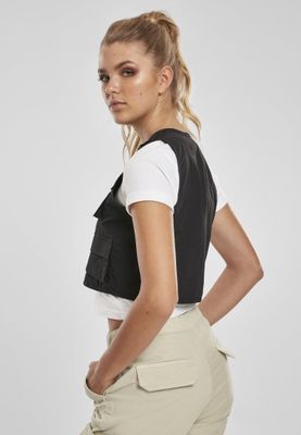 Black short vest lady