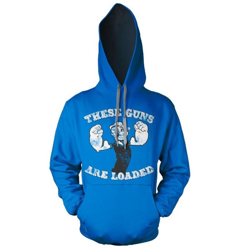 Popeye - These Guns Are Loaded blå hoodie
