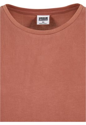 T-shirt för dam med förlängt axelparti – terracotta