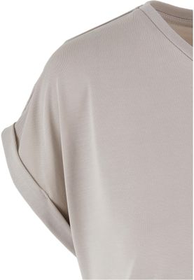 T-shirt för dam med förlängt axelparti – molnfärg