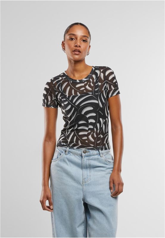T-shirt för dam AOP Mesh – blackleaf