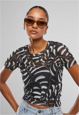 T-shirt för dam AOP Mesh – blackleaf