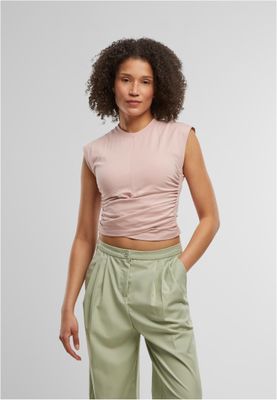 Topp för dam med croppad wrap-modell – powderrose