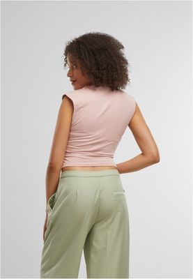 Topp för dam med croppad wrap-modell – powderrose