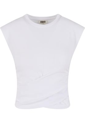 Topp för dam med croppad wrap-modell – vit