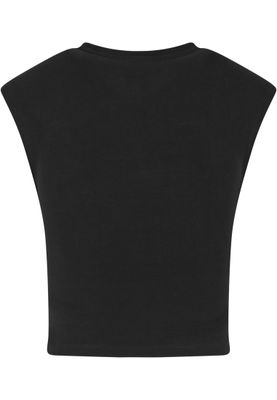 Topp för dam med croppad wrap-modell – svart