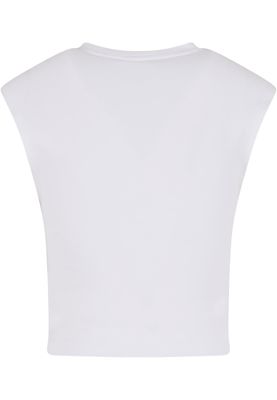 Topp för dam med croppad wrap-modell – vit