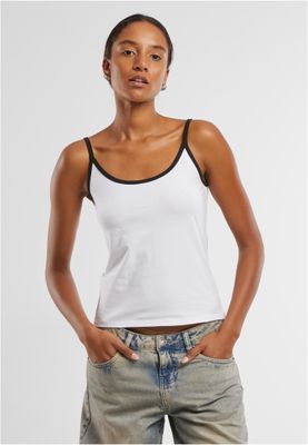 Topp för dam 2-pack med kontrastdetaljer – vit/svart/vit/svart