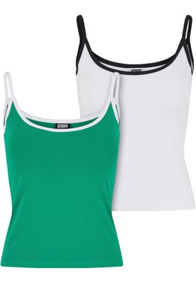 Topp för dam 2-pack med kontrastdetaljer – vit/svart/vit/svart
