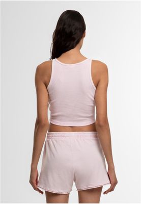 Topp för dam med tvättad ribbad croppad modell – blushedrose