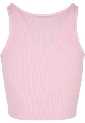 Topp för dam med tvättad ribbad croppad modell – blushedrose