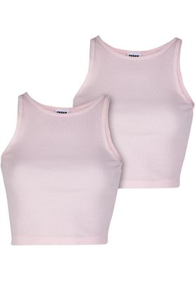 Topp för dam 2-pack med tvättad ribbad croppad – blushedrose