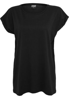 T-shirt för dam i bomullsjersey 2-pack med förlängt – svart+svart