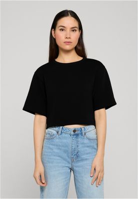 T-shirt för dam med croppad modell – svart