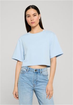T-shirt för dam med croppad modell – frysblå