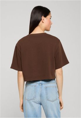T-shirt för dam med croppad modell – brun