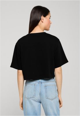 T-shirt för dam med croppad modell – svart