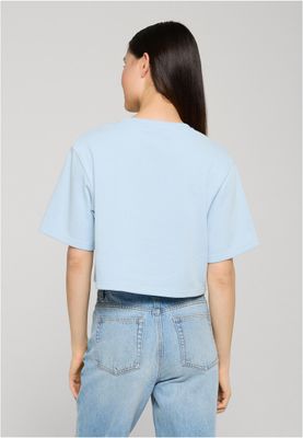 T-shirt för dam med croppad modell – frysblå