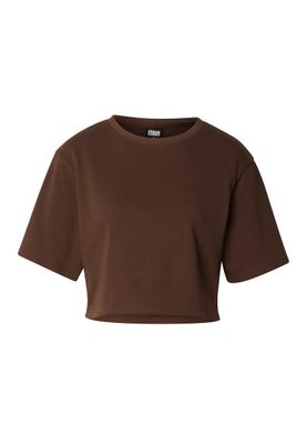 T-shirt för dam med croppad modell – brun