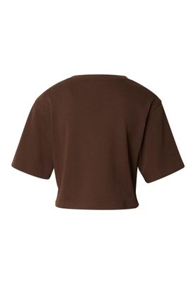 T-shirt för dam med croppad modell – brun