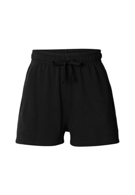 Mjukisshorts dam i svart bomullsfrotté med dragsko – UC