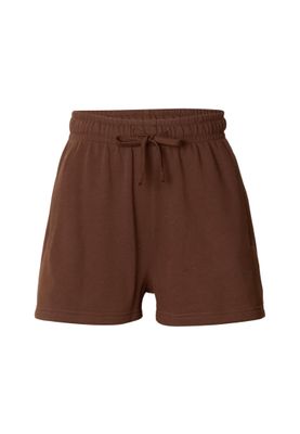Mjukisshorts dam i brun bomullsfrotté med dragsko – UC