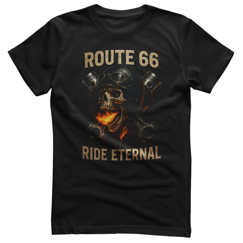 Route 66 Ride Eternal T-shirt i svart