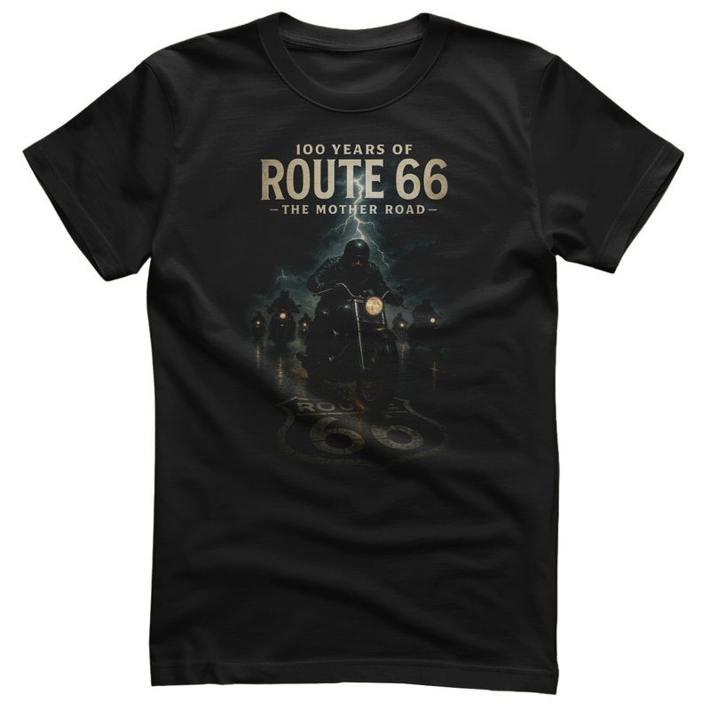Route 66 100 Years of Route 66 T-shirt i svart