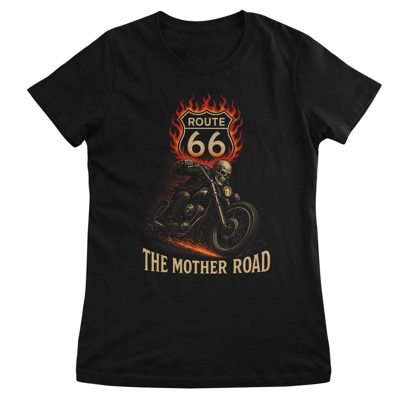 Route 66 Mother Road T-shirt dam i svart