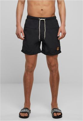 Badshorts herr i vintageblue+svart mesh – UC med dragkedja