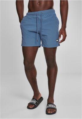 Badshorts herr i vintageblue+svart mesh – UC med dragkedja
