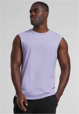 Ärmlös T-shirt herr i dustylilac bomull – UC