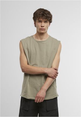Ärmlös T-shirt herr i paleolive bomull – UC