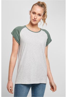 T-shirt för dam i bomullsjersey med contrast Raglan – light m.fl.