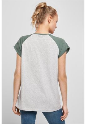 T-shirt för dam i bomullsjersey med contrast Raglan – light m.fl.