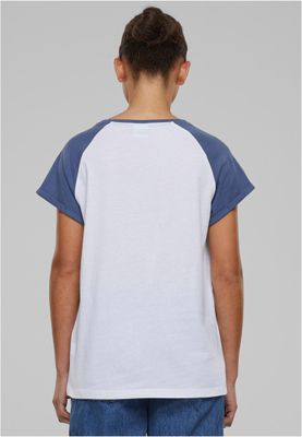 T-shirt för dam i bomullsjersey med contrast Raglan – vit m.fl.