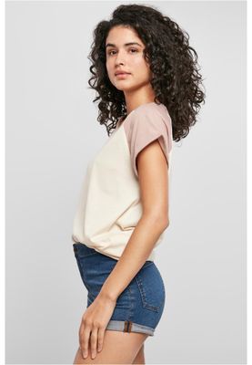 T-shirt för dam i bomullsjersey med contrast Raglan – vit m.fl.