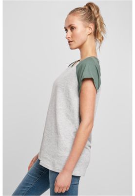 T-shirt för dam i bomullsjersey med contrast Raglan – light m.fl.