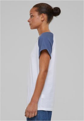 T-shirt för dam i bomullsjersey med contrast Raglan – vit m.fl.