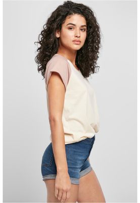 T-shirt för dam i bomullsjersey med contrast Raglan – vit m.fl.