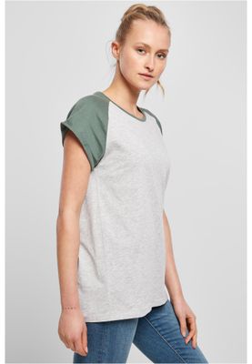 T-shirt för dam i bomullsjersey med contrast Raglan – light m.fl.